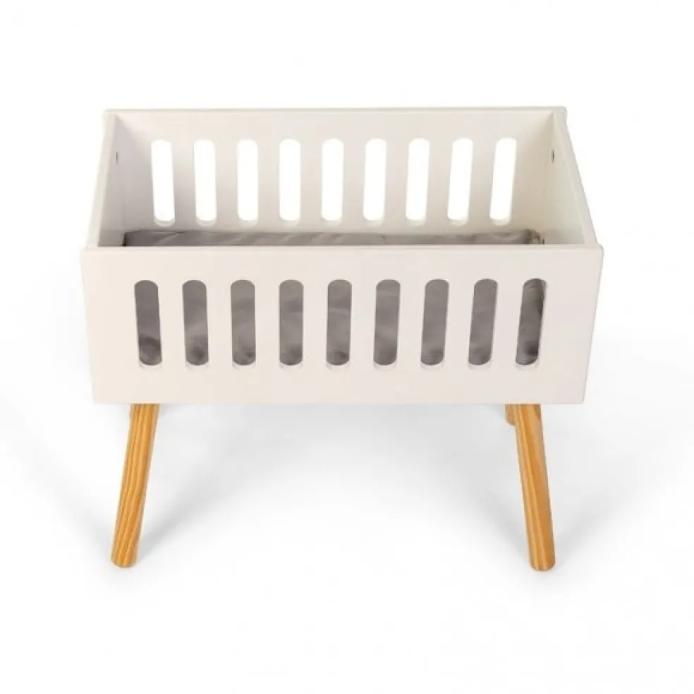 byASTRUP Holz Puppenbett mit Matratze