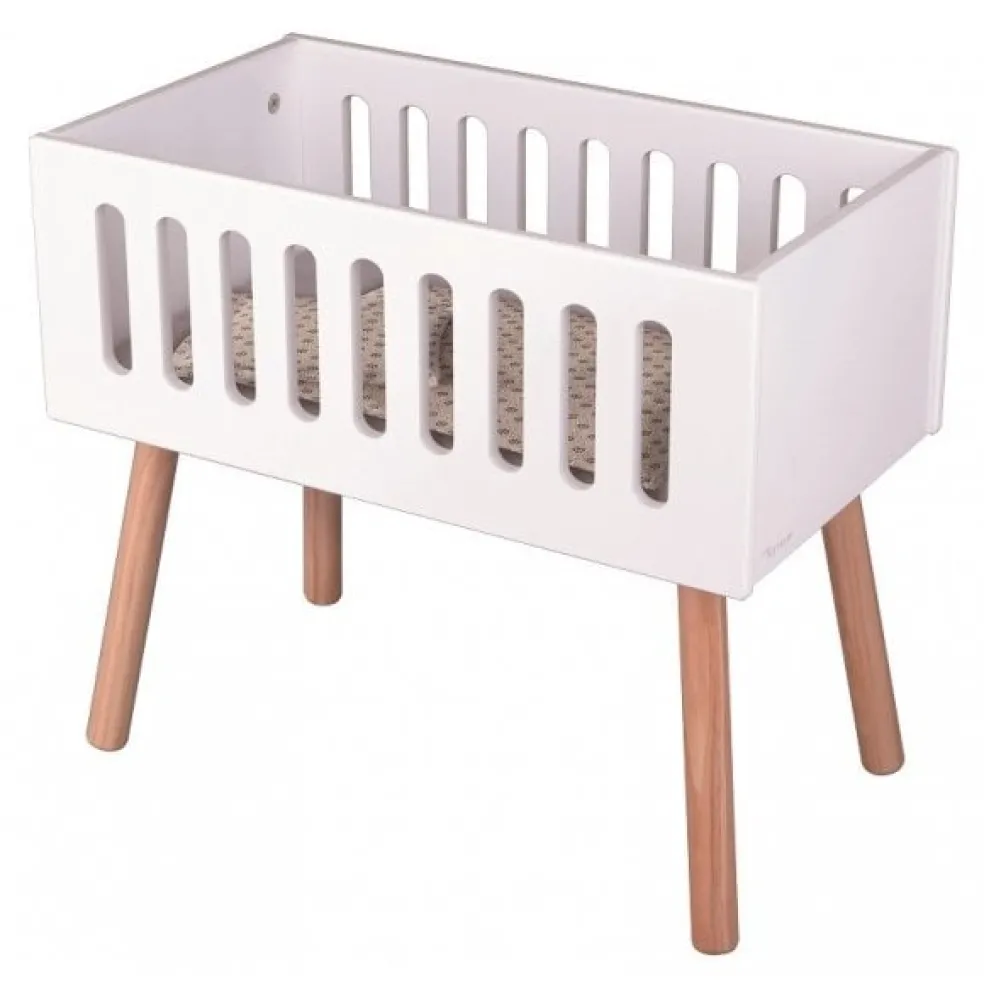 byASTRUP Holz Puppenbett mit Matratze