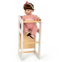 byASTRUP Holz Puppenhochstuhl 2 in 1