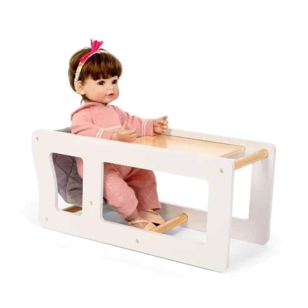 byASTRUP Holz Puppenhochstuhl 2 in 1