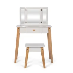 byASTRUP Schminktisch mit Hocker Holz Weiß 86 cm 84190
