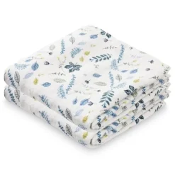 Cam Cam Copenhagen Mulltücher Pressed Leaves Blue 2er-Pack