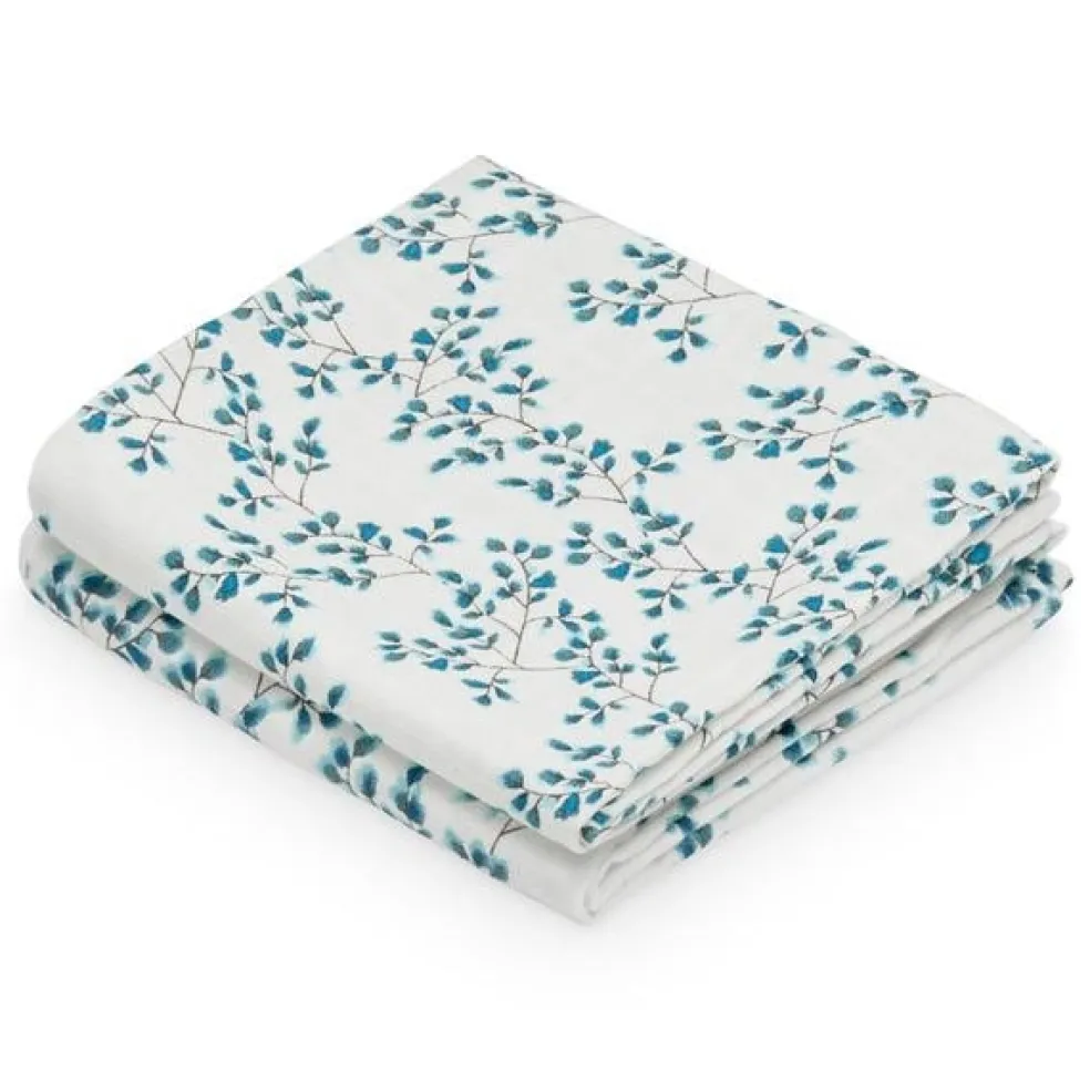 Cam Cam Copenhagen Mulltücher Fiori Blau 2er-Pack