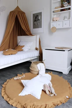 Cotton & Sweets Betthimmel Karamell Leinen