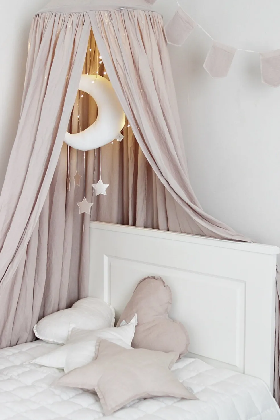 Cotton & Sweets Betthimmel Powder Pink Leinen