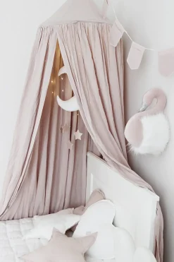 Cotton & Sweets Betthimmel Powder Pink Leinen