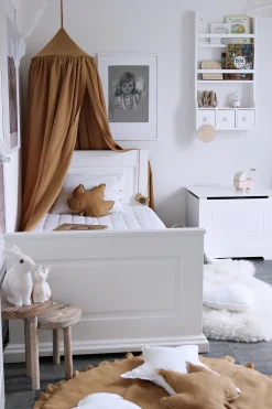 Cotton & Sweets Betthimmel Karamell Leinen