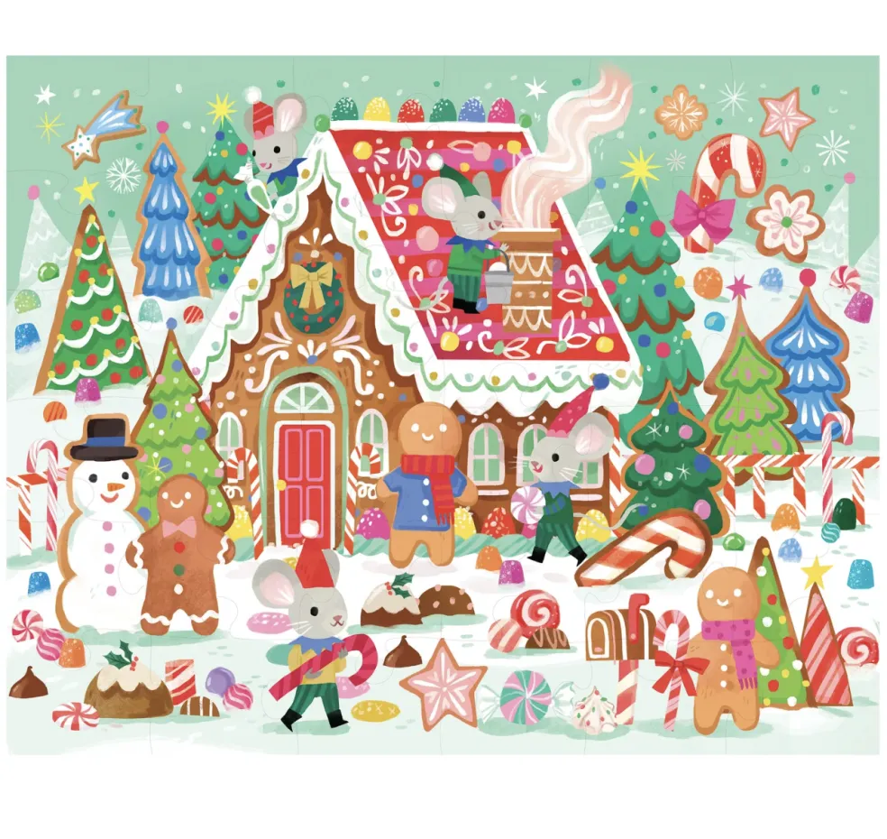 Crocodile Creek Puzzels Bodenpuzzle Weihnachten Gingerbread 36 St. 3 Jahre+