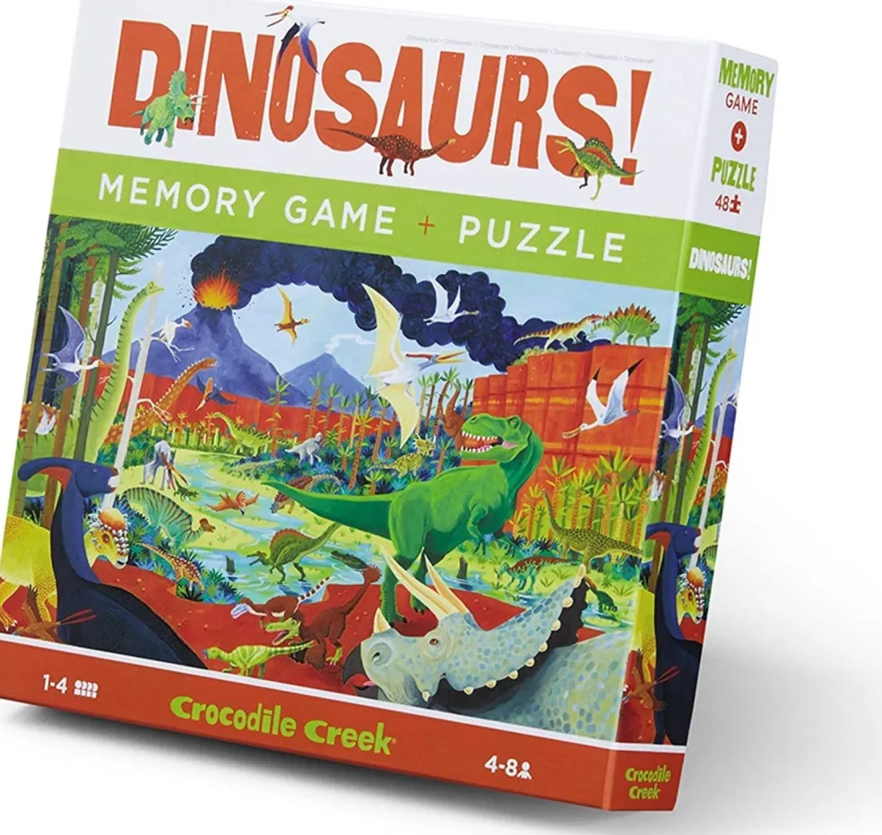 Crocodile Creek Puzzels Memo-Spiel & Puzzle Dinosaurier 48 tlg.