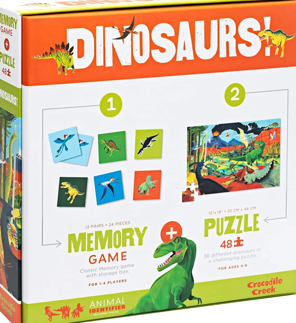 Crocodile Creek Puzzels Memo-Spiel & Puzzle Dinosaurier 48 tlg.