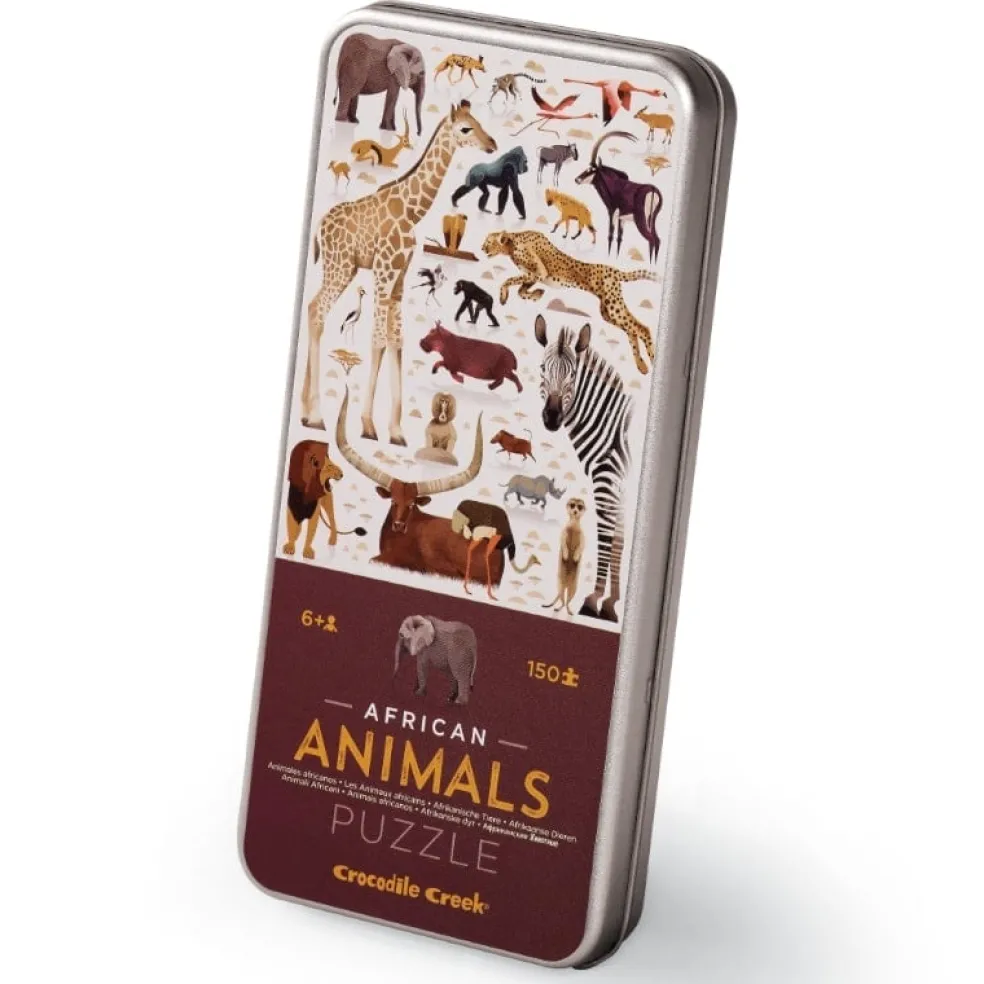Crocodile Creek Puzzels Puzzle Zinndose Afrikanische Tiere 150 Teile 6 Jahre+