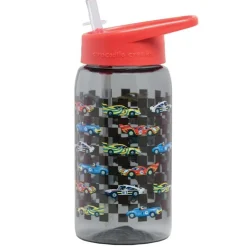 Crocodile Creek Puzzels Trinkflasche mit Strohhalm Rennwagen