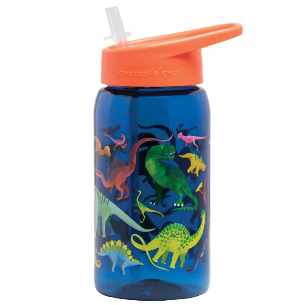 Crocodile Creek Puzzels Trinkflasche mit Strohhalm Dinosaurier