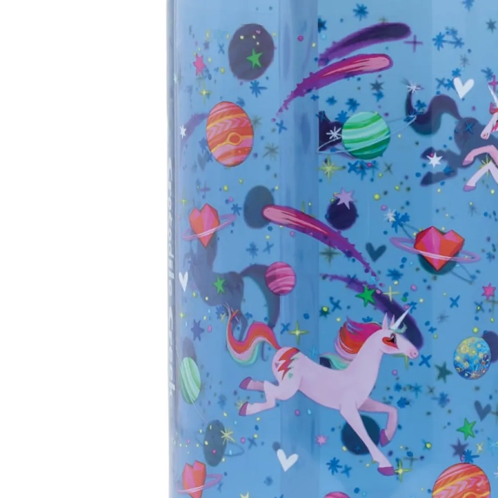 Crocodile Creek Puzzels Trinkflasche mit Strohhalm Einhorn Lila