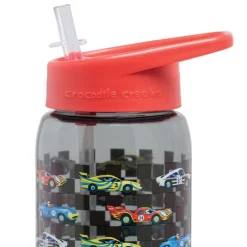 Crocodile Creek Puzzels Trinkflasche mit Strohhalm Rennwagen