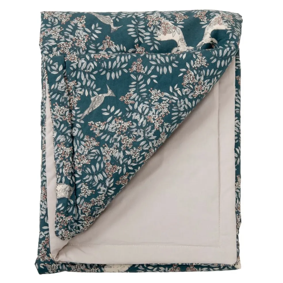 Garbo & Friends Baby Quilt Fauna Blau 140 x 200 cm