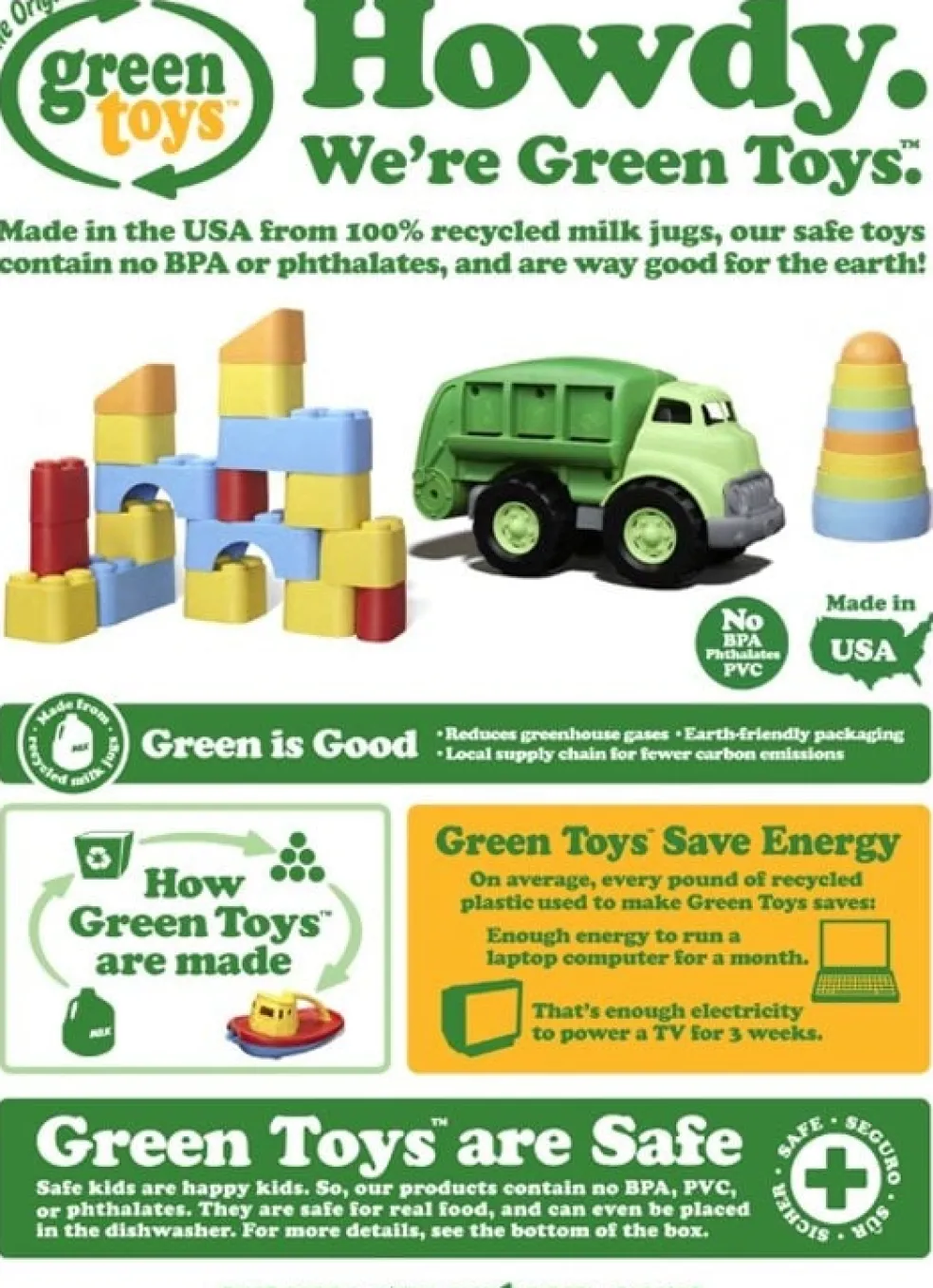 Green Toys Betonmischer Gelb