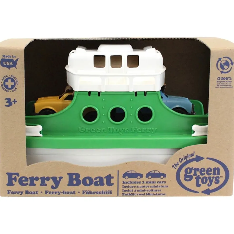 Green Toys Fähre mit Auto Grün