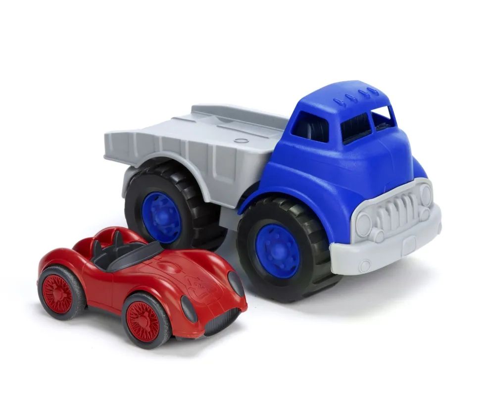 Green Toys Lkw mit Rennwagen Blau