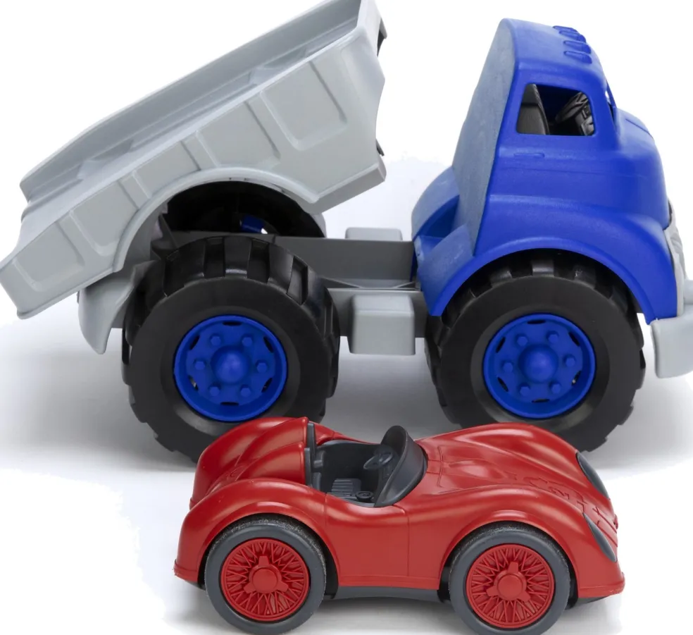 Green Toys Lkw mit Rennwagen Blau