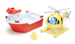 Green Toys Rettungsboot mit Hubschrauber