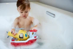 Green Toys Rettungsboot mit Hubschrauber