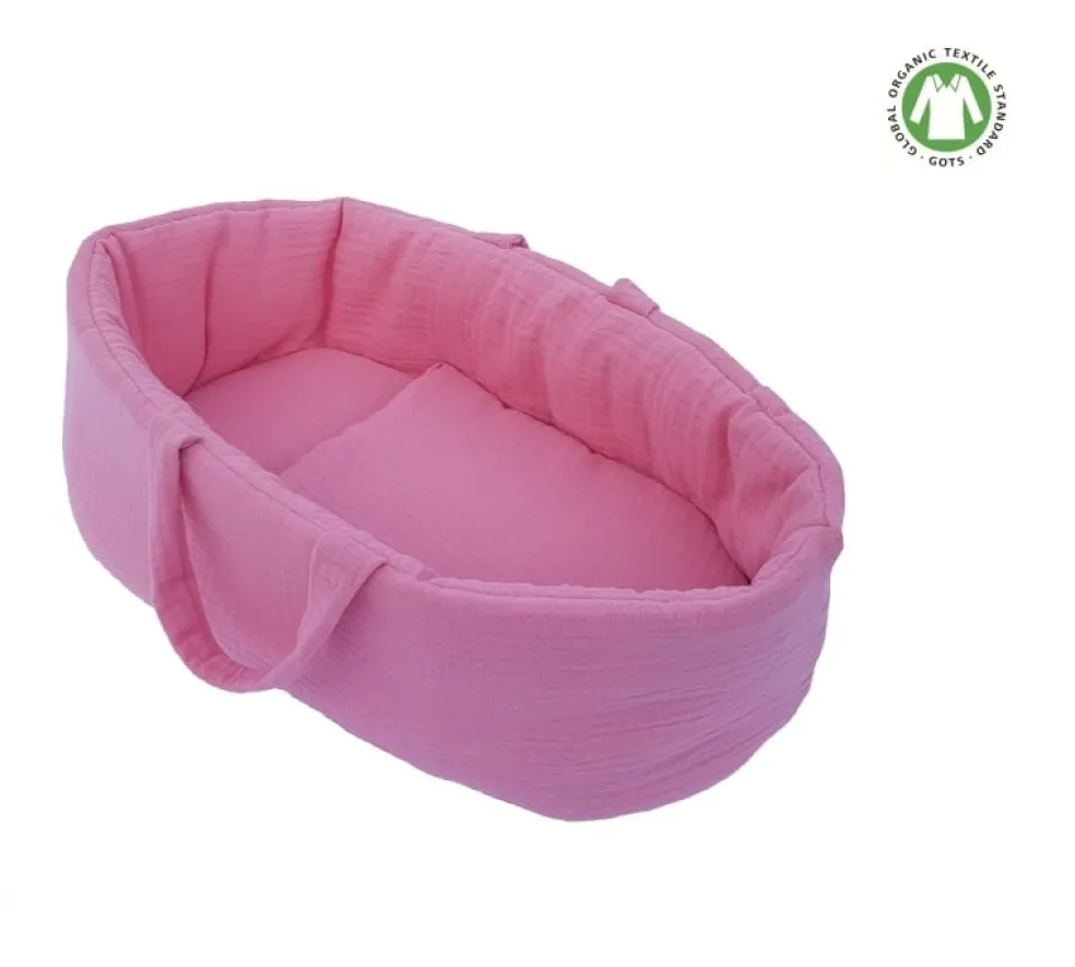 Hollie Poppenspeelgoed Puppen-Tragekorb Rosa