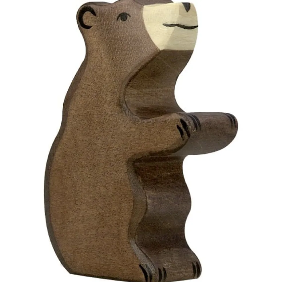 Holztiger Braunbär Sitzend 80186 5,7 cm