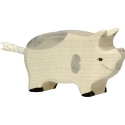 Holztiger Ferkel Geflecktes Weiß 80070 6,5 cm