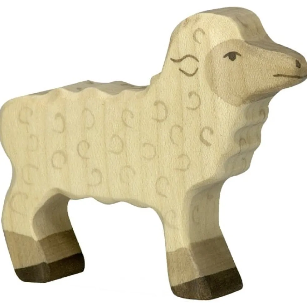 Holztiger Lamb beige Holz 80076 7 cm