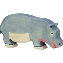 Holztiger Nilpferd Fressend 80161 18,5 cm