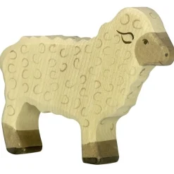 Holztiger Schafe beige Holz 80073 11 cm