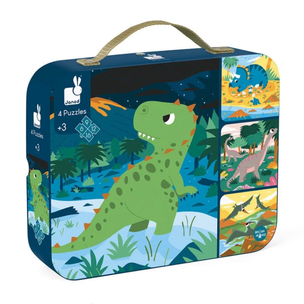Janod 4 Puzzles Dinosaurier 3 Jahre+