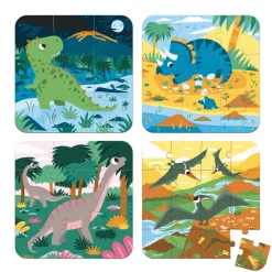 Janod 4 Puzzles Dinosaurier 3 Jahre+