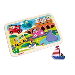 Janod Holzpuzzle Chunky Fahrzeuge