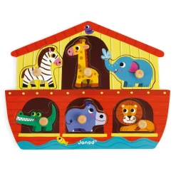 Janod Knopfpuzzle Holz Arche Noah