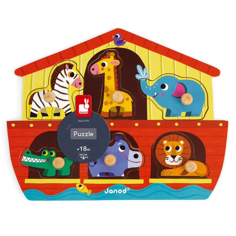 Janod Knopfpuzzle Holz Arche Noah