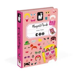 Janod Magnetbuch Crazy Faces Mädchen 5 Teile