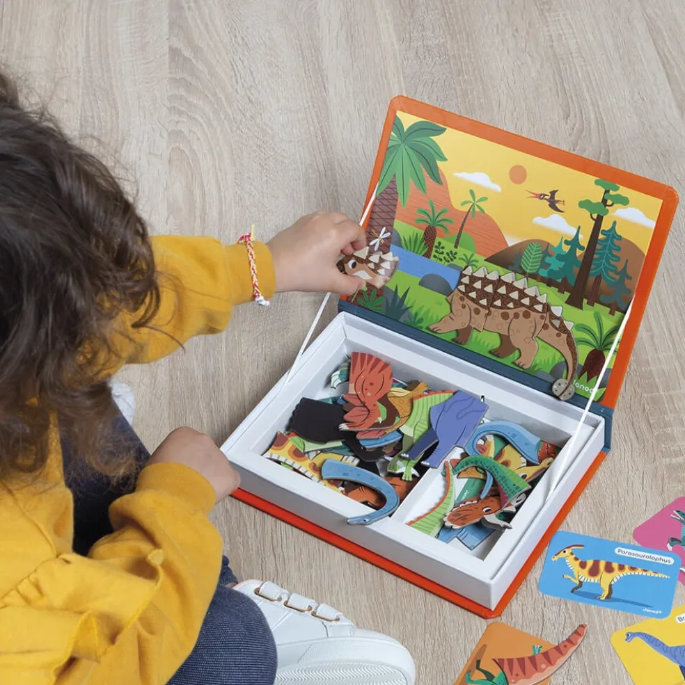 Janod Magnetbuch Dinosaurier 40 Teilen