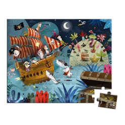 Janod Puzzle-Köfferchen & Poster Piraten 36 Teile