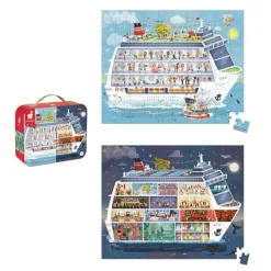 Janod Puzzle-Köfferchen Kreuzfahrt 2 Puzzles