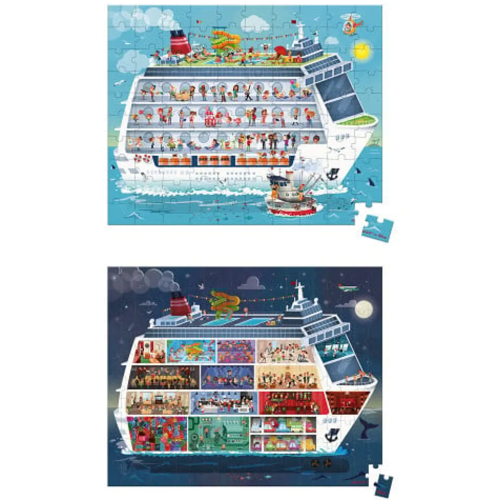 Janod Puzzle-Köfferchen Kreuzfahrt 2 Puzzles