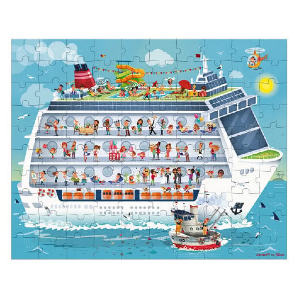 Janod Puzzle-Köfferchen Kreuzfahrt 2 Puzzles