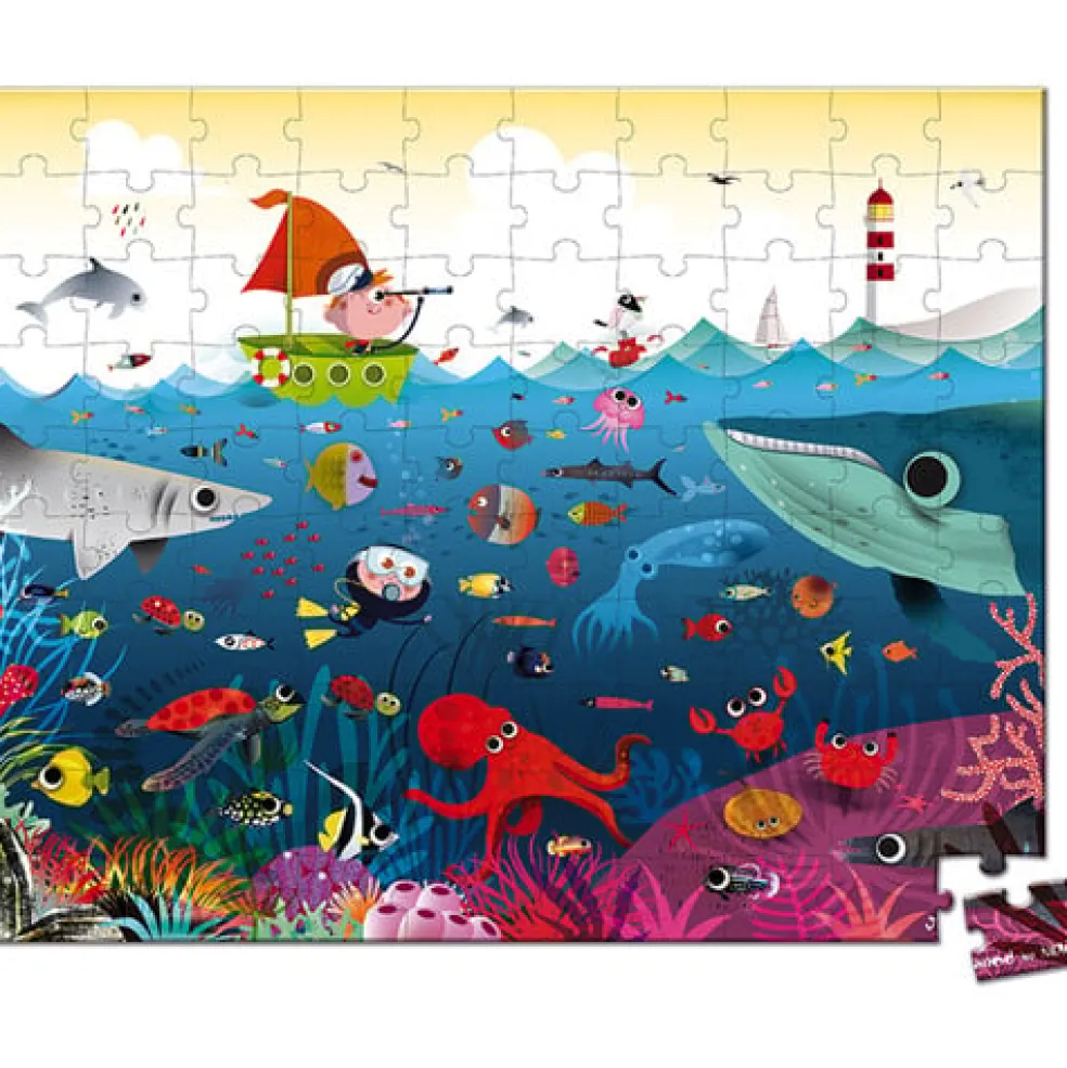 Janod Puzzle-Köfferchen Unterwasserwelt 100 Teile