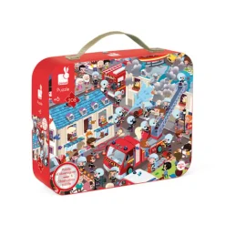 Janod Wimmelpuzzle & Poster Feuerwehr 208 Teile
