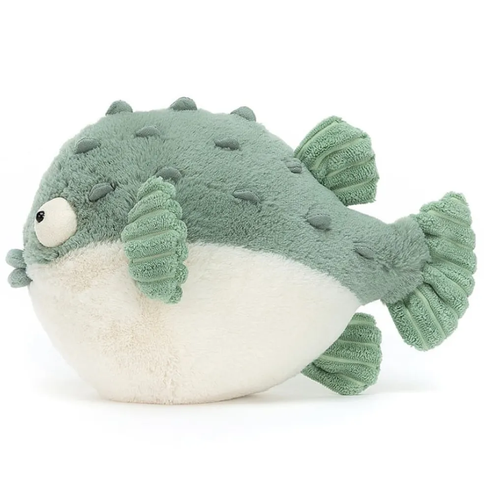 Jellycat Kugelfisch Pacey Kuscheltier Grün 23 cm