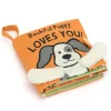 Jellycat Stoffbuch Bashful Puppy Loves