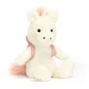 Jellycat Unicorn Backpack Beige Rosa 22 cm