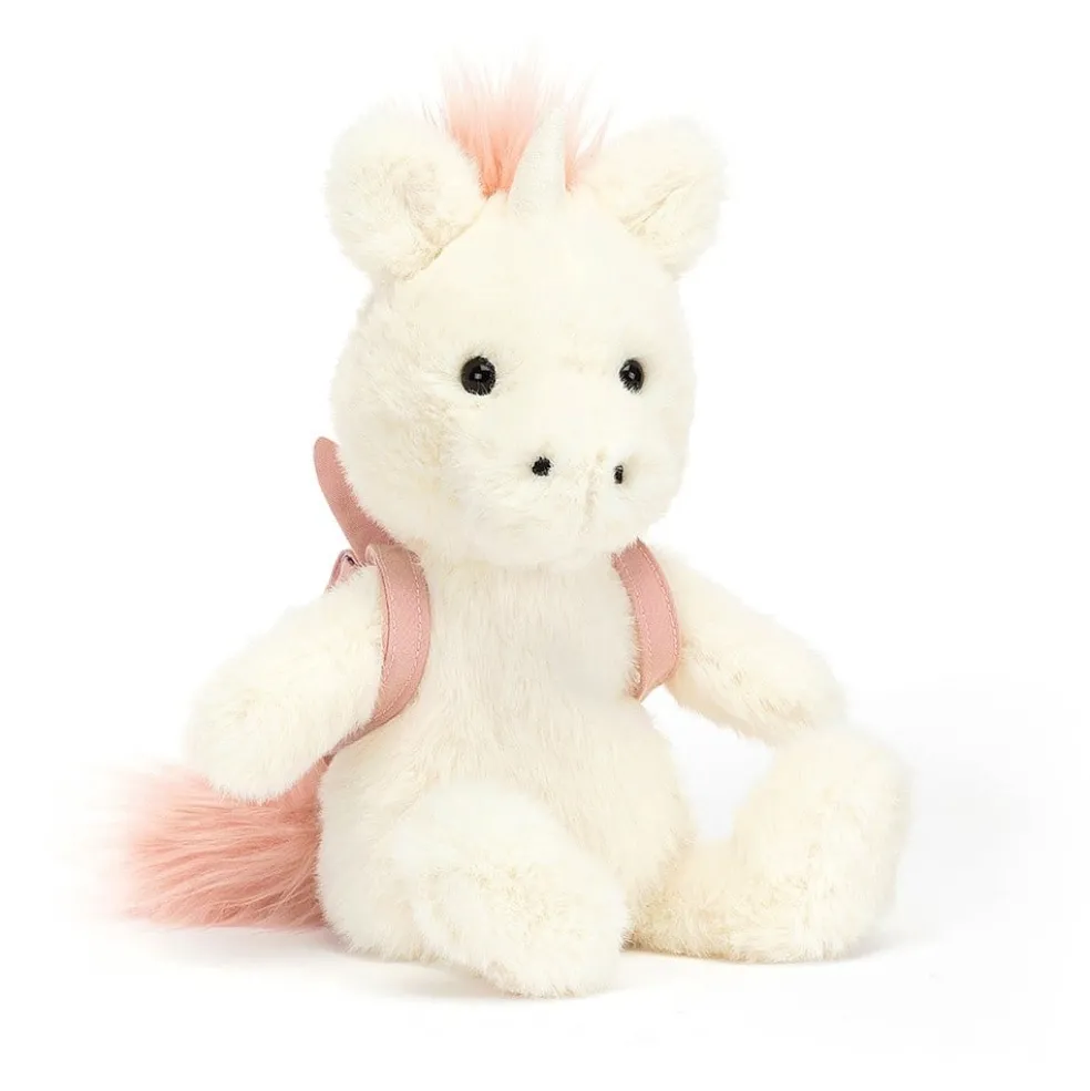 Jellycat Unicorn Backpack Beige Rosa 22 cm