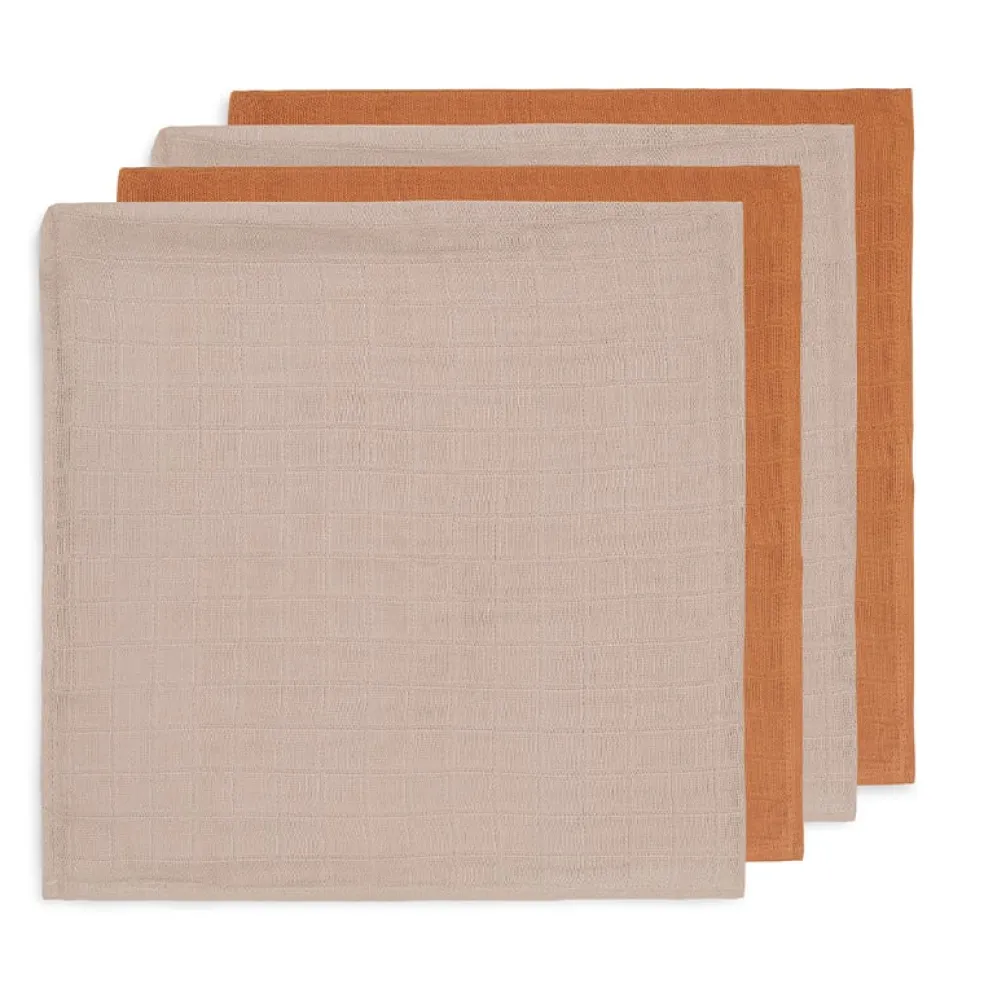 Jollein Bambus Mulltücher Karamell 70x70 cm 4er Pack